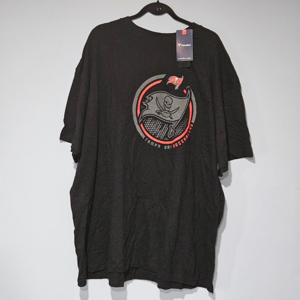Tampa Bay Buccaneers Tom Brady 12 Fanatics Black Mens 4XL Football T-Shirt